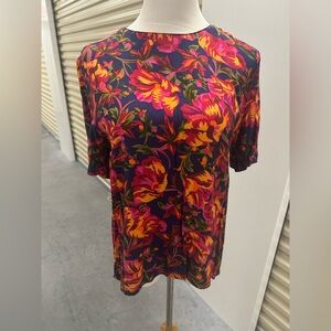 Norton McNaughton Vibrant Floral Farm Rio Style Top